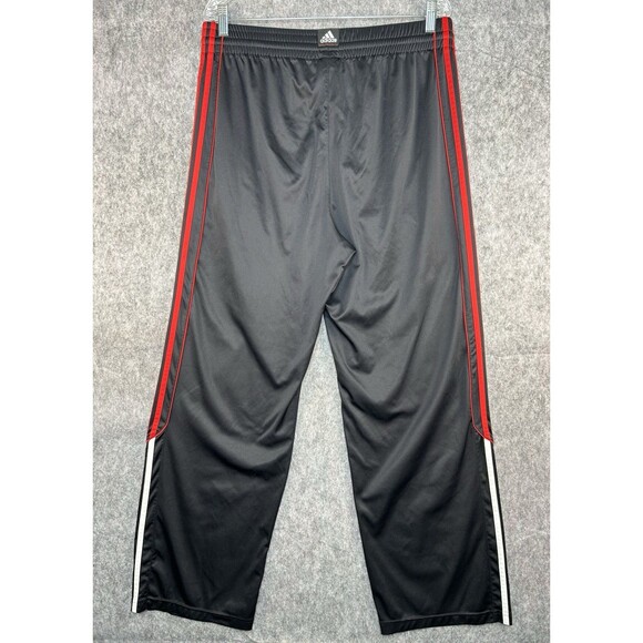 Adidas Pants Men’s Sz L Black Red Track Basketball Joggers Shiny Dazzle Y2K - Picture 3 of 11